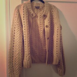 Pink wool pointelle cardigan